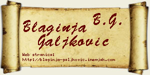 Blaginja Galjković vizit kartica